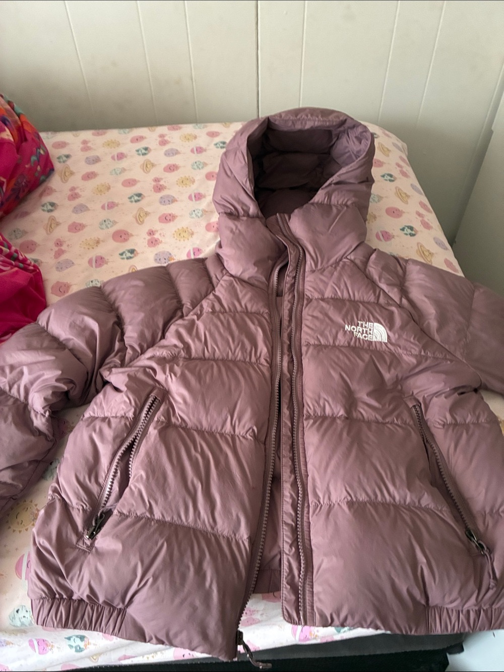 The North Face Women's Dusty Mauve Hooded Puffer Jacket